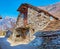 Medieval Swiss houses in mountains, Frasco, Valle Verzasca, Switzerland