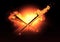 Medieval Sword and Trumpet Fire Action Background