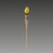 Medieval torch with flaming fire for olympiad run and olympics opening ceremony isolated