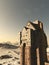 Medieval Tower House Castle in Snowy Mountains