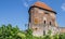 Medieval tower Wijndragerstoren in the center of Zwolle