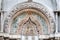 Medieval Venetian Gothic ornaments on the San Marco Basilica fac