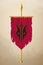 Medieval Vertical Banner with Abstract Logo. Wall Hangings Flag. Torn Pennant for Game with Easy Replaceable Emblem