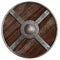 Medieval vikings round wooden shield isolated