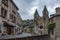 Medieval village Conques out of a fairy book in the region of occitania