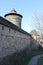 Medieval wall of Nuremberg, with Sinwell Tower, Nuremberg, Germany