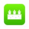 Medieval wall and towers icon digital green