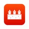 Medieval wall and towers icon digital red