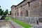 Medieval walls and external fortifications of Milan Sforza Castle.