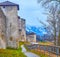 The medieval walls on Monchsberg hill, Salzburg, Austria