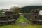 Medieval walls of Montebello fortress in Bellinzona, Switzerland