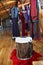 Medieval wardrobe in colors in the museum