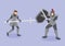 Medieval Warriors Fight Scene Vector Illustration