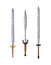 Medieval weapon collection. Ancient weaponry, war and heraldry concept. Illustration of melee weapon icons. World melee