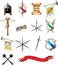 Medieval weapon icon set