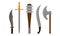 Medieval Weapons Vector Set. Ancient Metal Swords for Protection