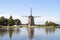 Medieval windmill in the countryside from Netherlands