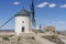 Medieval, windmills of Consuegra in Toledo City, were used to gr