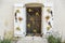 Medieval window with lavender flowers in Valensole village, France