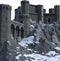 Medieval Winter Stone Castle, Isolated