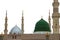 Medina Silver and Green Dome Close up for Prophet Mohammed Mosque  Al Masjid an Nabawi