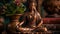 Meditating Buddha statue symbolizes harmony and spirituality generated by AI