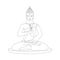 Meditating Buddha. Zen art. Illustration.