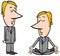 Meditating businessman cartoon