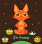 Meditating Cat Vector. Yoga Cat Vector. Cute Red Cat.