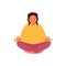 Meditating little girl in the lotus position