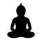 Meditating person in lotus pose silhouette