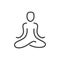 Meditating silhouette. Yoga and meditation symbol. Logo template for meditation, buddhist or spiritual wellbeing centre