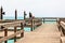 Meditating single man on the pier, coastline of Swakopmund