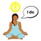 Meditating woman. I do - affirmation for chakra Manipura.