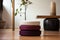 meditation cushion set in minimalist environment