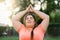 meditation harmony body positive overweight woman