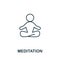 Meditation icon. Simple illustration from biohacking collection. Creative Meditation icon for web design, templates