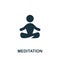 Meditation icon. Simple illustration from biohacking collection. Creative Meditation icon for web design, templates, infographics