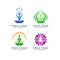Meditation logo design template. yoga logo design template