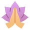 Meditation with lotus flower single isolated icon with smooth style