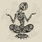 Meditation lotus pose. Tattoo style