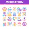 Meditation Practice Collection Icons Set Vector