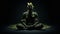 Meditation silhouette. The power of meditation controls energy. Generative ai