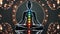 Meditation statue chakras colorful light seamless looping