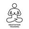 Meditation training thin line vector icon