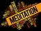 Meditation word cloud collage