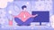 Meditation on Workplace Flat Vector Concept