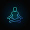 Meditation or yoga blue line icon