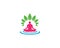Meditation yoga logo template vector icon