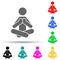 Meditation, yoga multi color style icon. Simple glyph, flat vector of yoga icons for ui and ux, website or mobile application